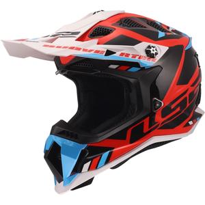 Casco da motocross LS2 MX700 Subverter Evo II Stomp bianco-blu-rosso lucido