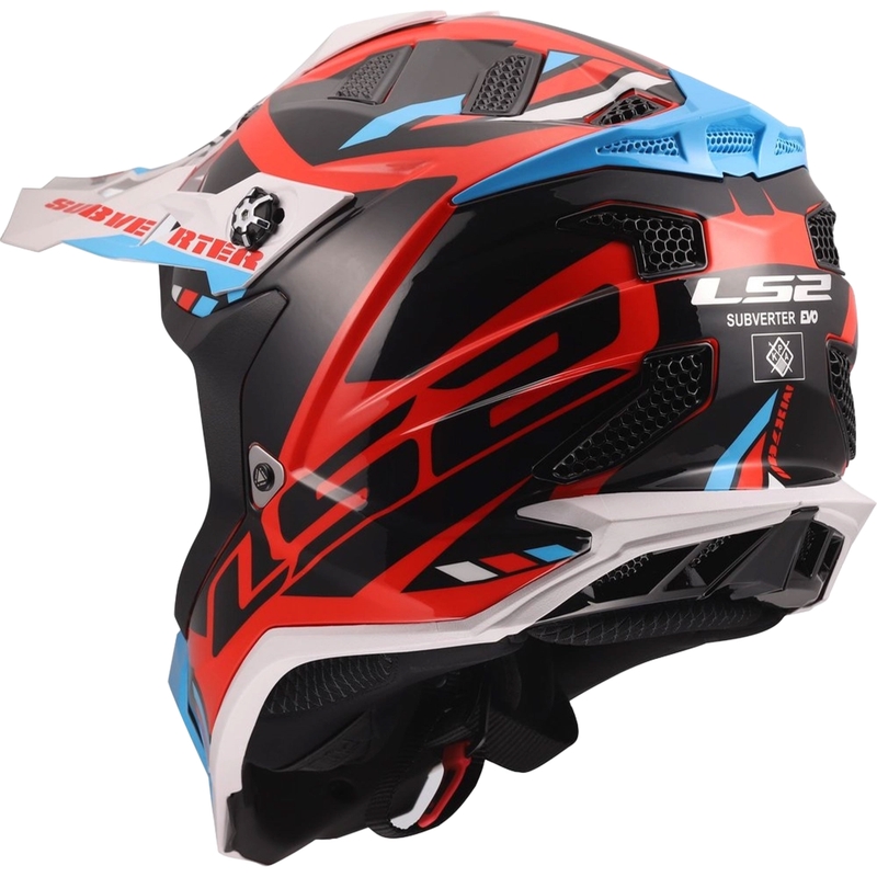 Casco da motocross LS2 MX700 Subverter Evo II Stomp bianco-blu-rosso lucido