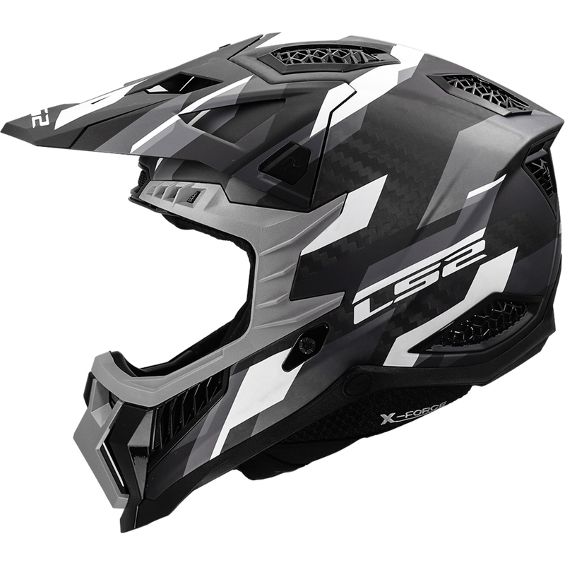 Casco da motocross LS2 MX703 X-Force Phantom nero opaco-grigio