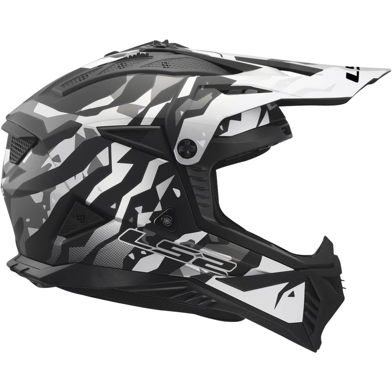 Casco da motocross LS2 MX708 Fast II Grotesk nero opaco-grigio