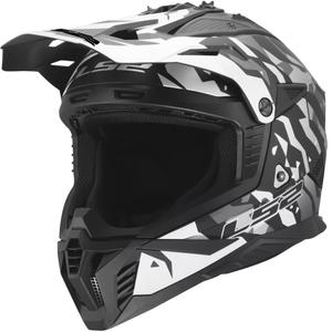 Casco da motocross LS2 MX708 Fast II Grotesk nero opaco-grigio