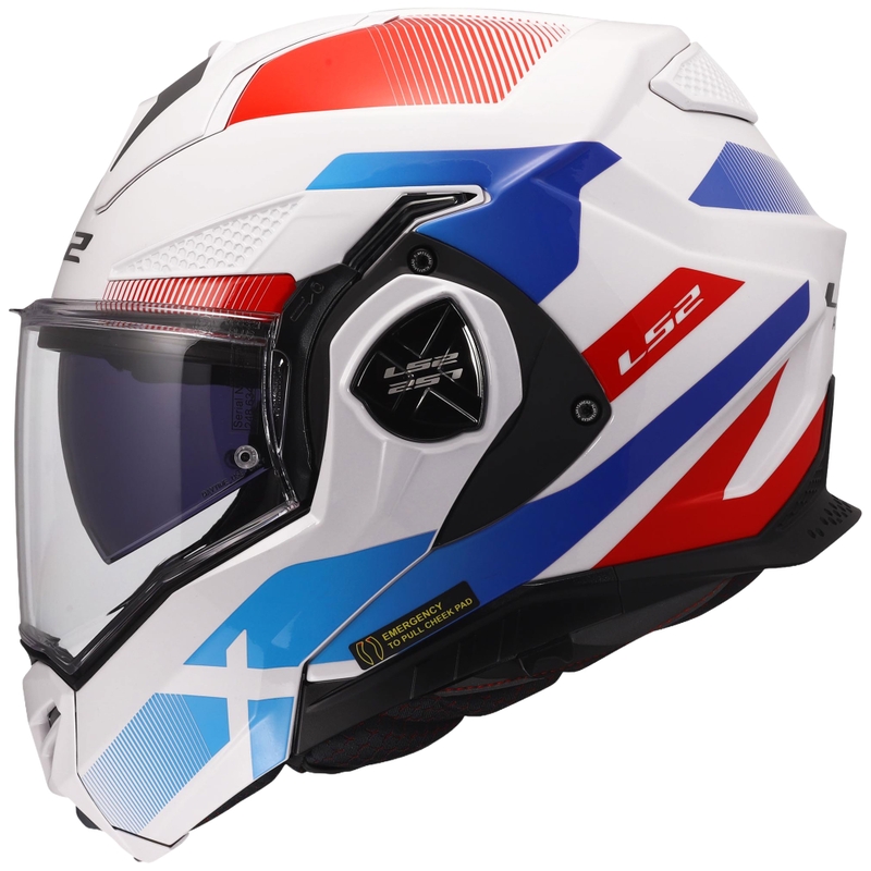 Casco moto modulare LS2 FF901 Advant X Nova bianco-blu-rosso lucido