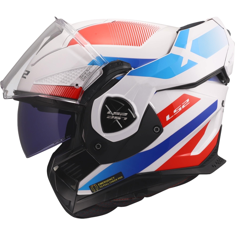 Casco moto modulare LS2 FF901 Advant X Nova bianco-blu-rosso lucido