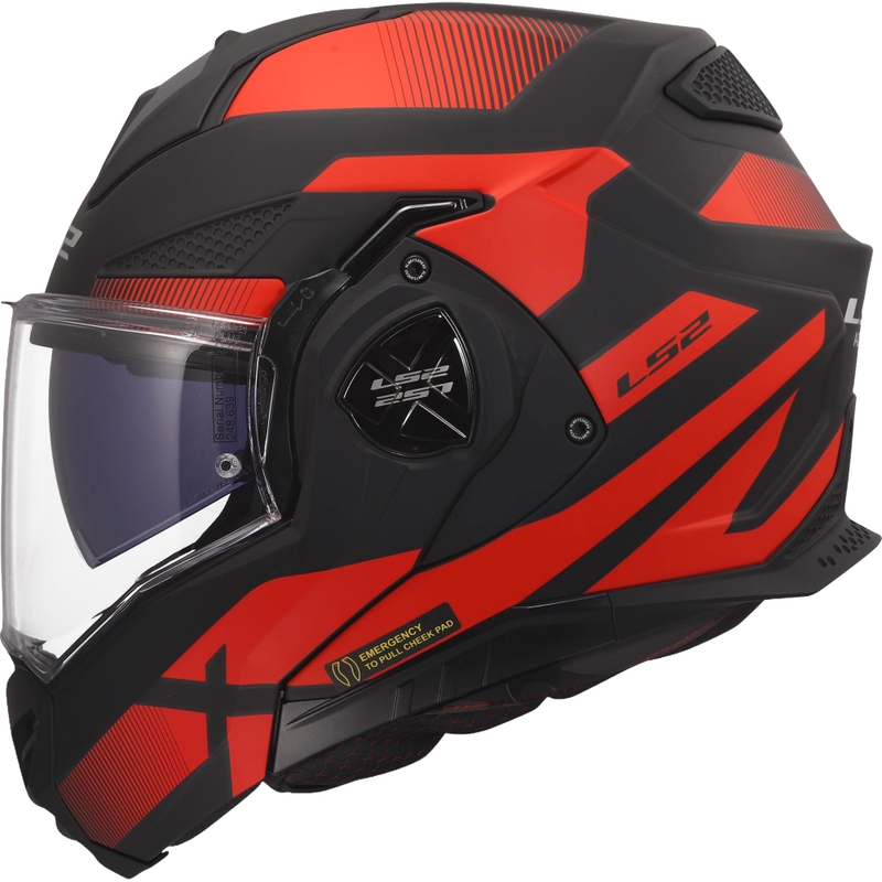 Casco moto modulare LS2 FF901 Advant X Nova nero opaco-rosso
