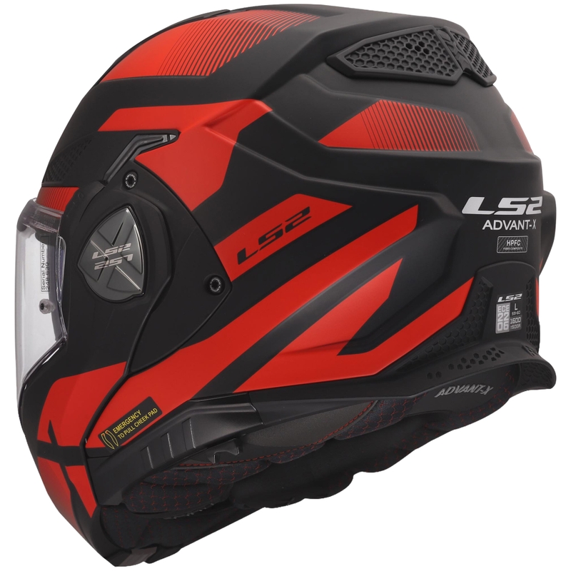 Casco moto modulare LS2 FF901 Advant X Nova nero opaco-rosso