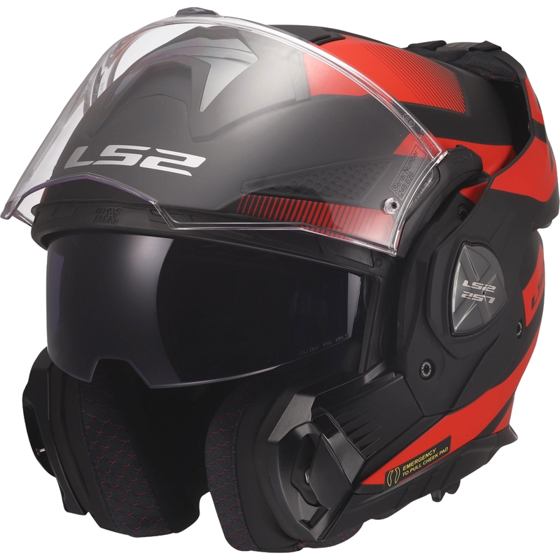 Casco moto modulare LS2 FF901 Advant X Nova nero opaco-rosso