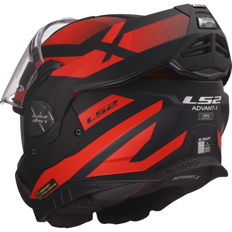 Casco moto modulare LS2 FF901 Advant X Nova nero opaco-rosso