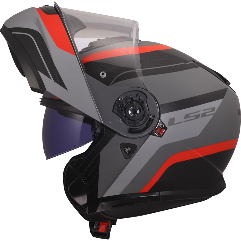 Casco modulare LS2 FF908 Strobe II Monza nero opaco-grigio-rosso
