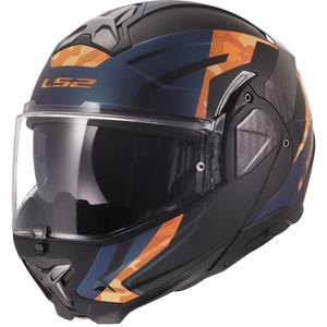 Casco moto modulare LS2 FF910 Advant II Glide nero opaco-arancione