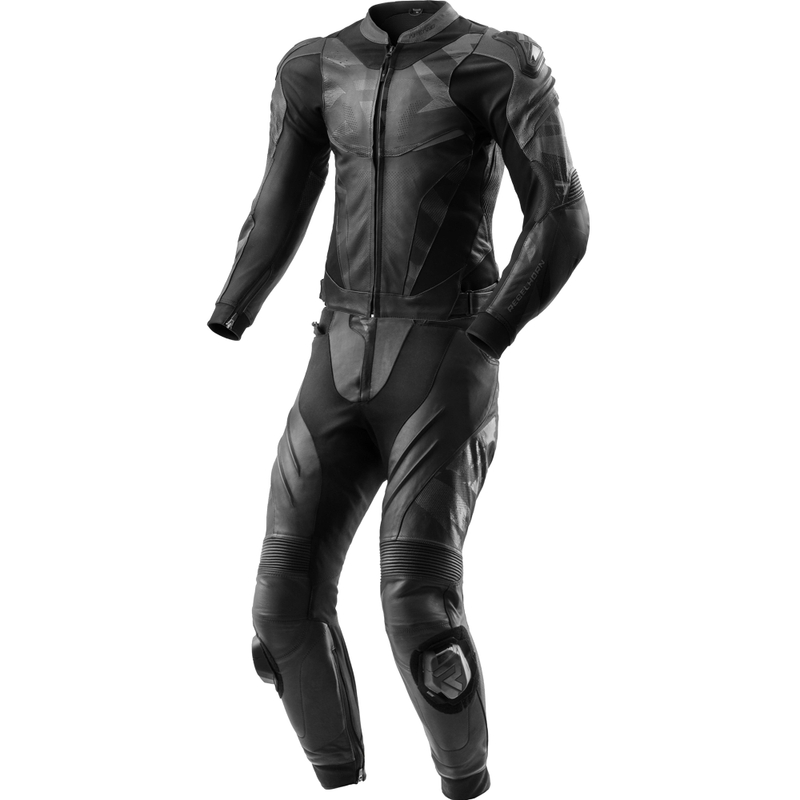 Tuta da motociclista in pelle Rebelhorn Inferno due pezzi nera
