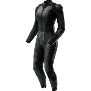 Tuta da moto in pelle da donna due pezzi Rebelhorn Diva RS nera