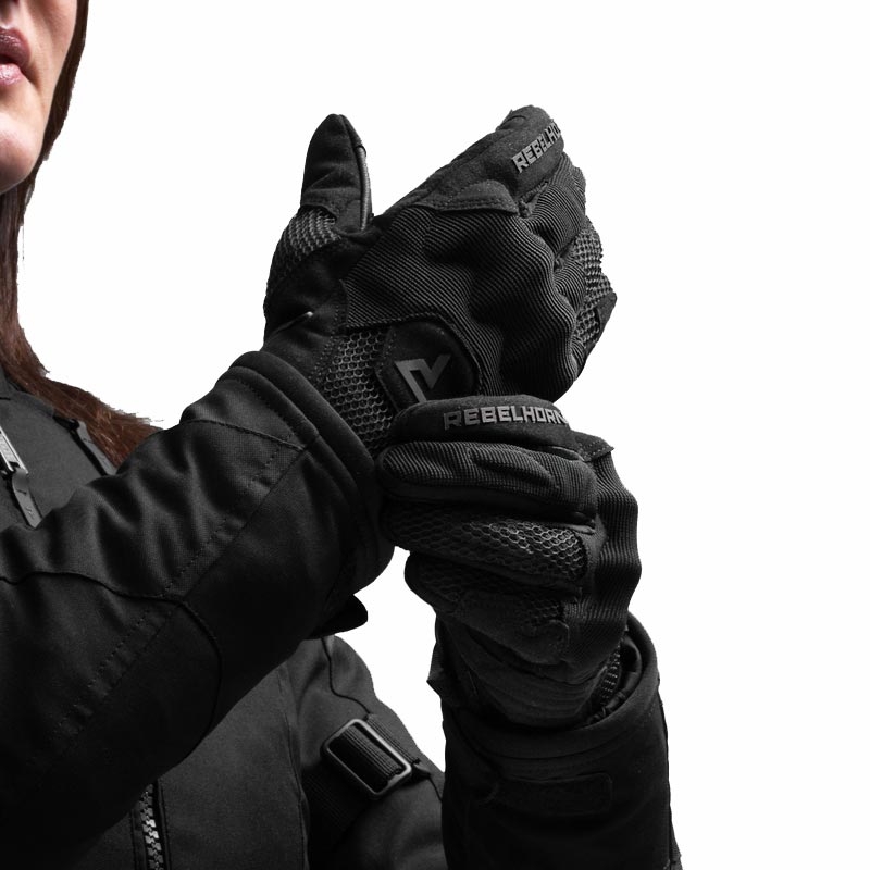 Guanti da moto da donna Rebelhorn Core neri