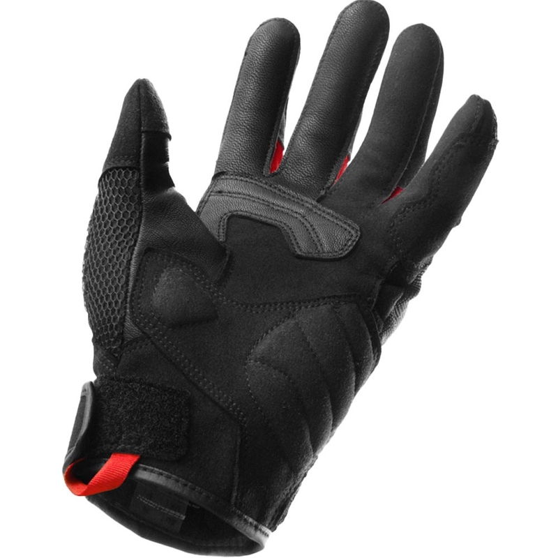 Guanti da moto da donna Rebelhorn Core nero-rosso