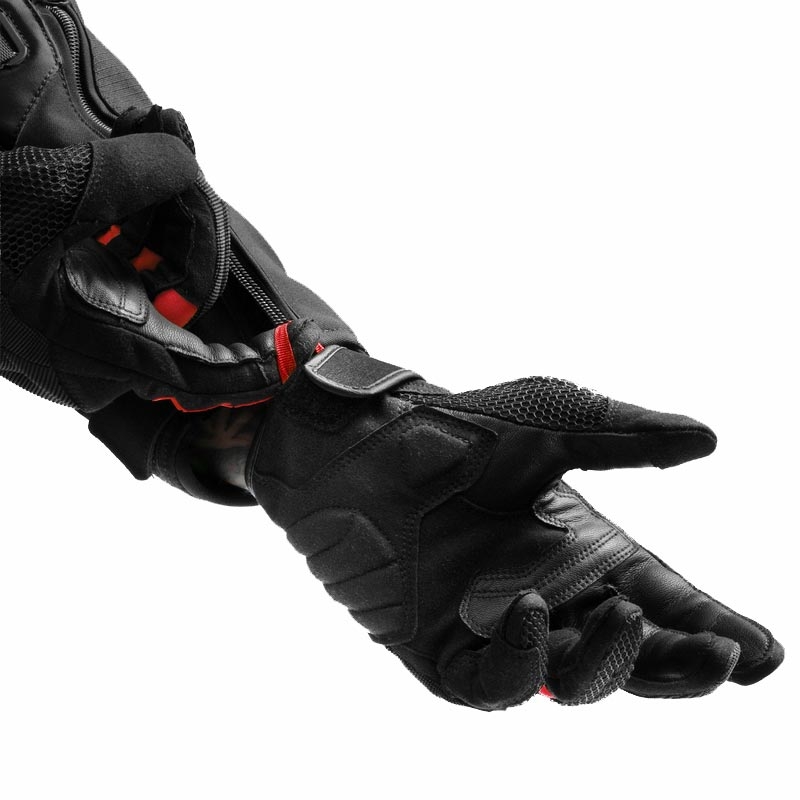 Guanti da moto da donna Rebelhorn Core nero-rosso