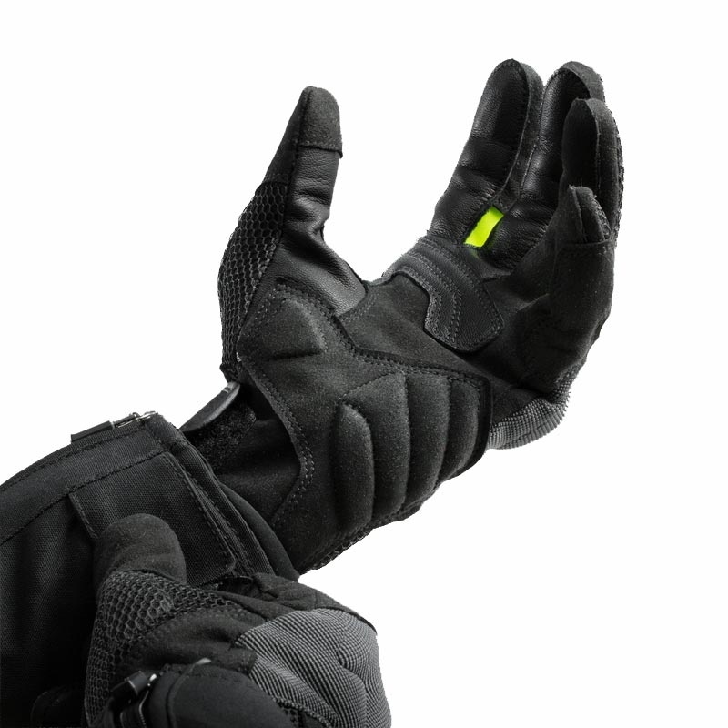 Guanti da moto da donna Rebelhorn Core nero-grigio-giallo fluo