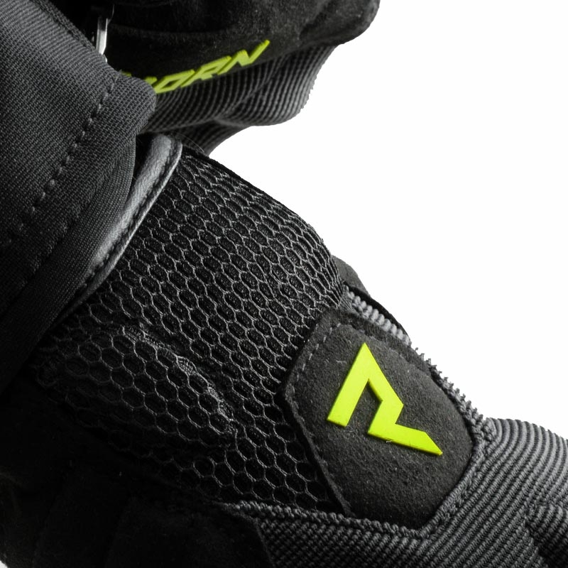Guanti da moto da donna Rebelhorn Core nero-grigio-giallo fluo