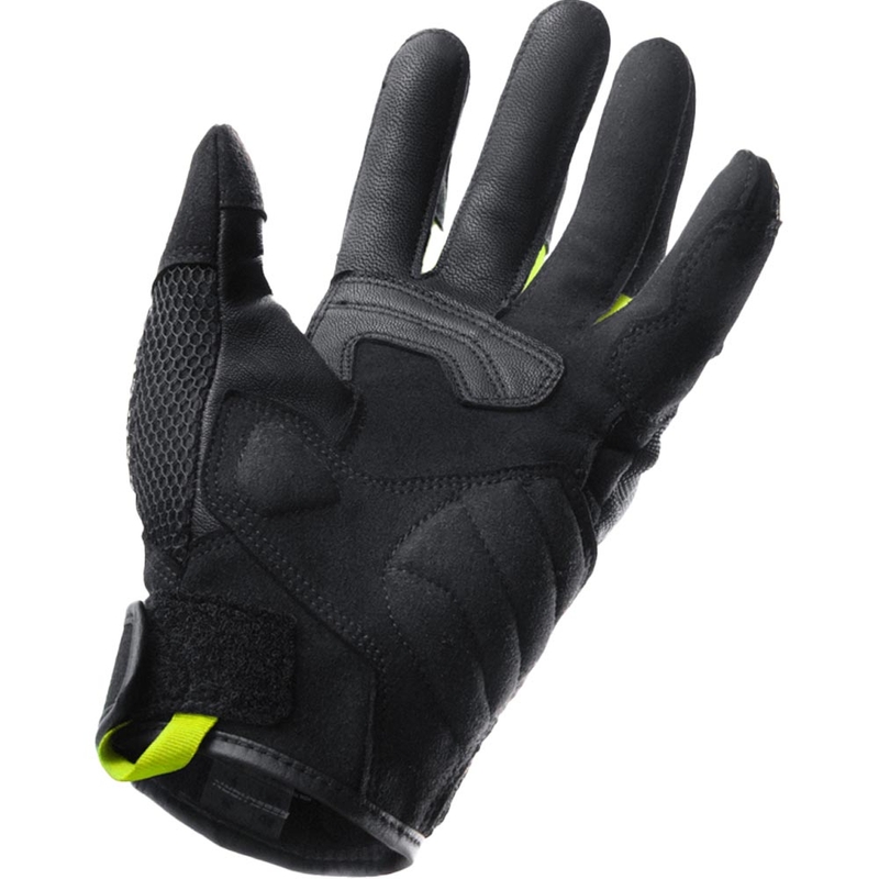 Guanti da moto Rebelhorn Core nero-grigio-giallo fluo