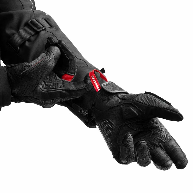 Guanti da moto Rebelhorn Defender neri-rossi