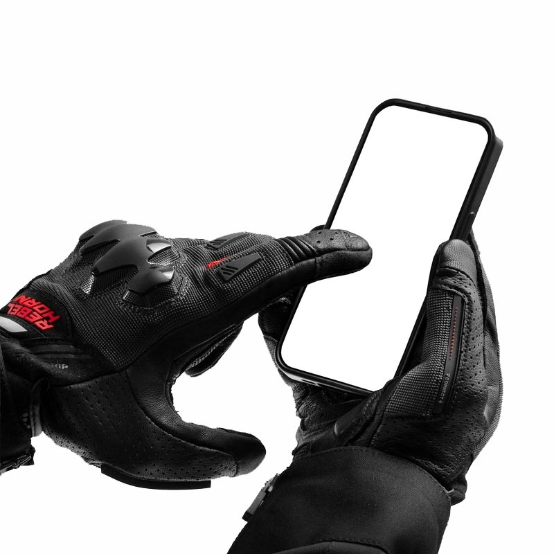 Guanti da moto Rebelhorn Defender neri-rossi