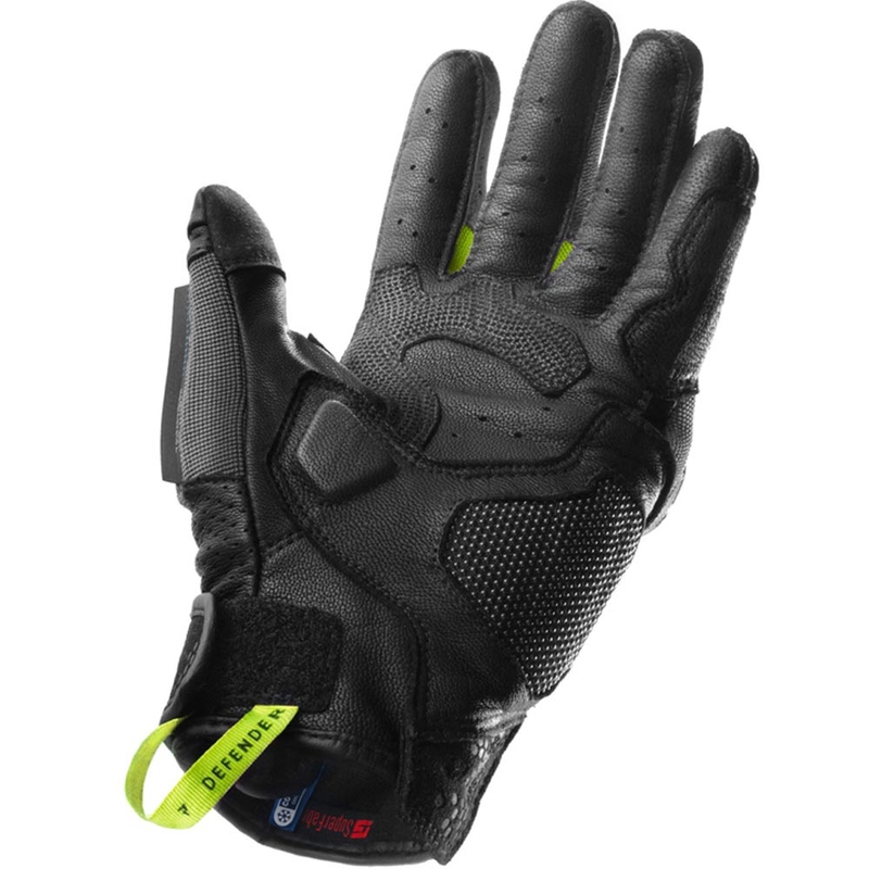 Guanti da moto Rebelhorn Defender nero-grigio-giallo fluo