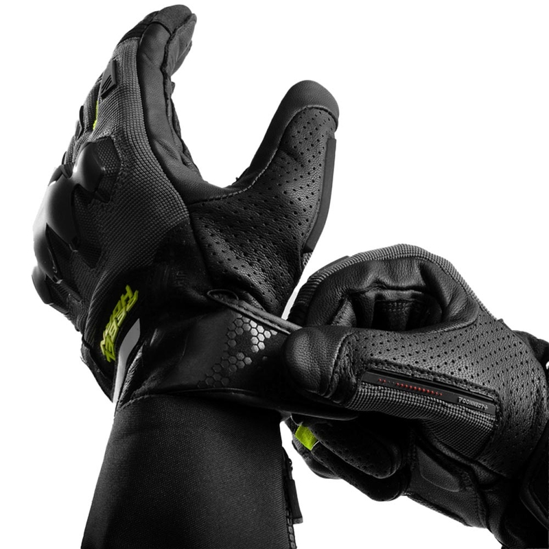 Guanti da moto Rebelhorn Defender nero-grigio-giallo fluo