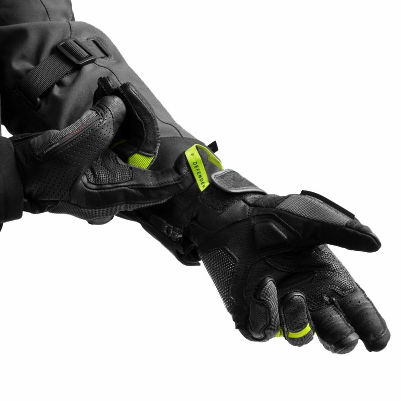 Guanti da moto Rebelhorn Defender nero-grigio-giallo fluo