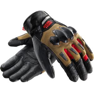Guanti da moto Rebelhorn Defender sabbia-nero-rosso