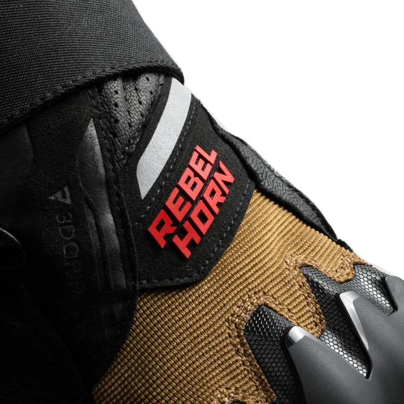 Guanti da moto Rebelhorn Defender sabbia-nero-rosso