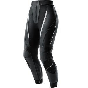 Pantaloni da motociclista in pelle da donna Rebelhorn Diva nero-bianco