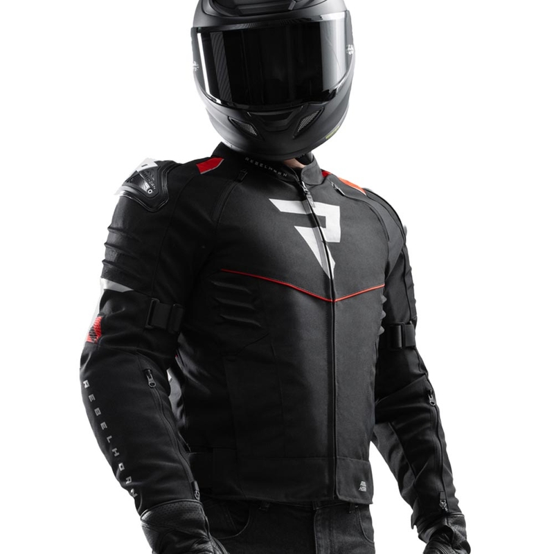 Giacca da moto Rebelhorn Vandal 2 nera-rossa