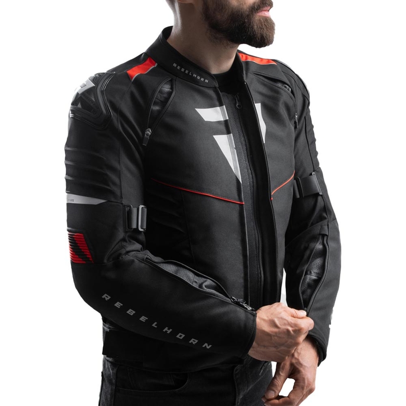 Giacca da moto Rebelhorn Vandal 2 nera-rossa