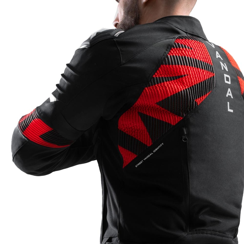 Giacca da moto Rebelhorn Vandal 2 nera-rossa