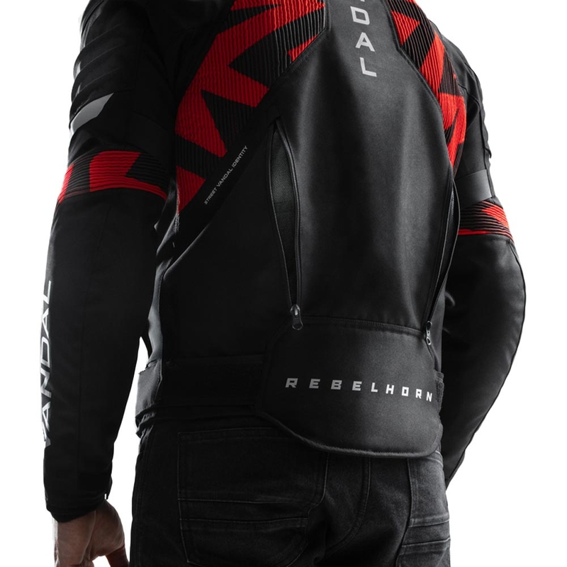 Giacca da moto Rebelhorn Vandal 2 nera-rossa