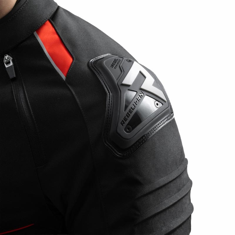 Giacca da moto Rebelhorn Vandal 2 nera-rossa