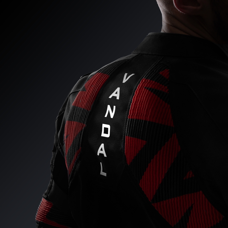 Giacca da moto Rebelhorn Vandal 2 nera-rossa