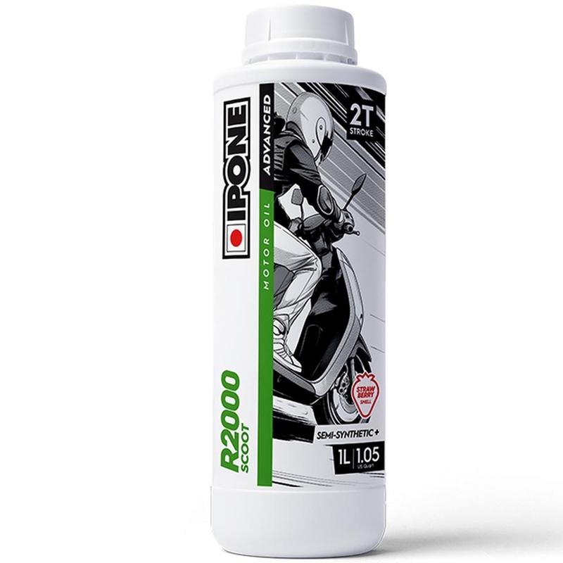 Ipone R2000 Scoot Strawberry 2T Sintetico Più Olio alla Fragola 1 l