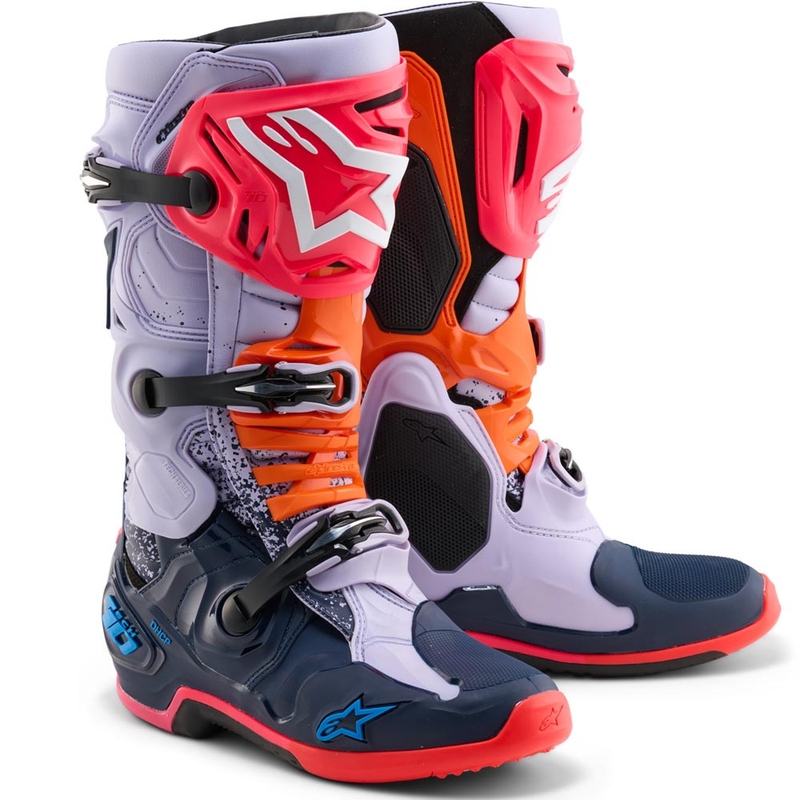 Stivali da motocross Alpinestars TECH 10 Limited Edition Records di colore nero