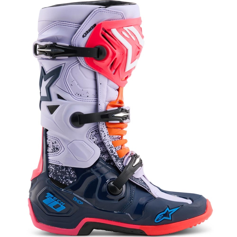 Stivali da motocross Alpinestars TECH 10 Limited Edition Records di colore nero