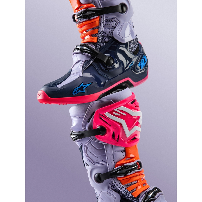 Stivali da motocross Alpinestars TECH 10 Limited Edition Records di colore nero