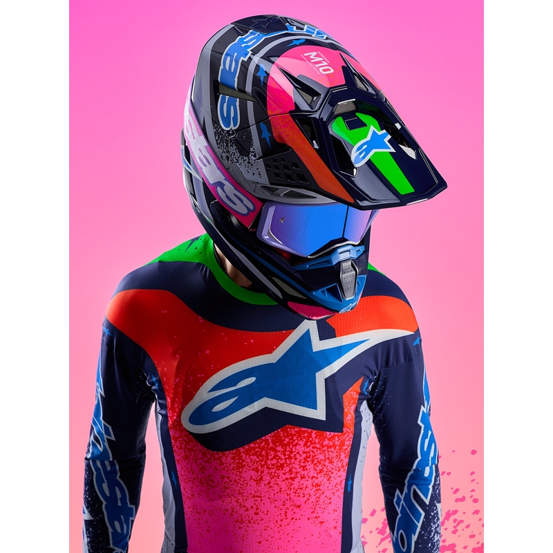 Casco da motocross Alpinestars Supertech S-M10 Limited Edition Records Grigio