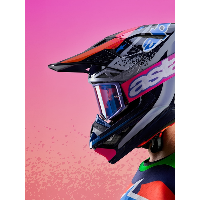 Casco da motocross Alpinestars Supertech S-M10 Limited Edition Records Grigio