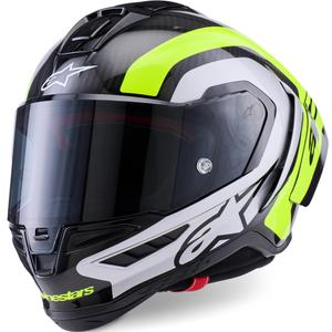 Casco integrale da moto Alpinestars Supertech R10 Arius nero-giallo fluo-bianco