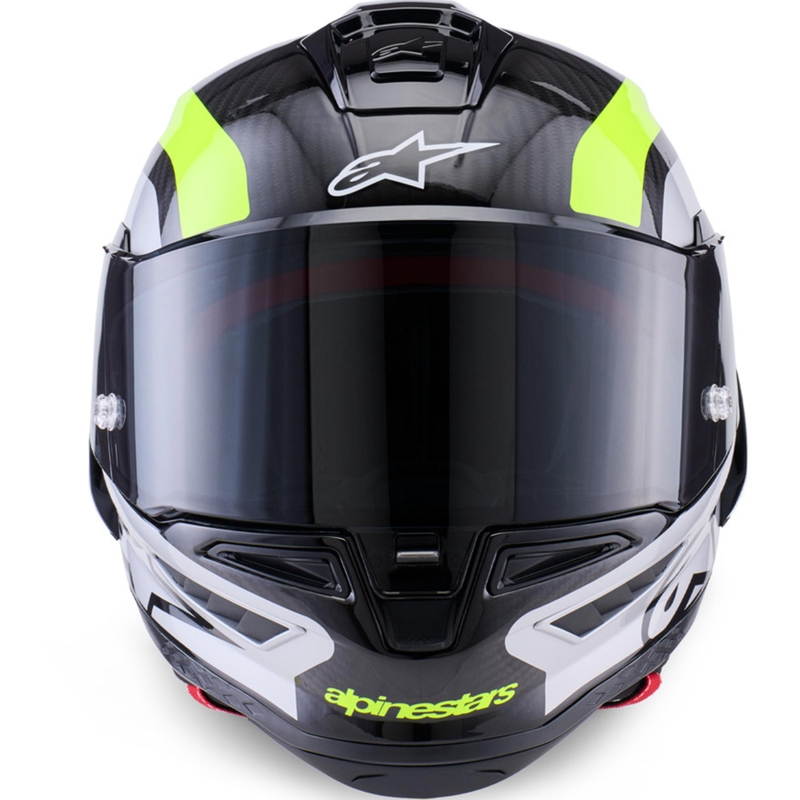 Casco integrale da moto Alpinestars Supertech R10 Arius nero-giallo fluo-bianco