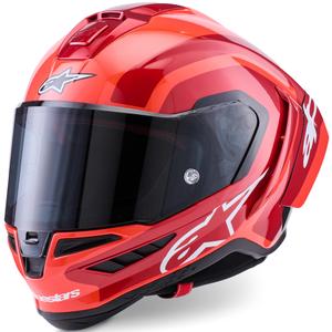 Casco integrale da moto Alpinestars Supertech R10 Arius rosso fluo-rosso-nero-bianco