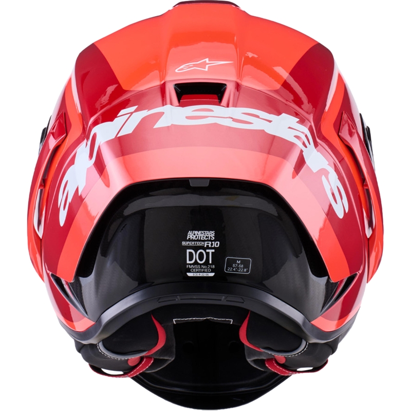 Casco integrale da moto Alpinestars Supertech R10 Arius rosso fluo-rosso-nero-bianco