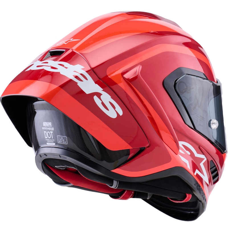 Casco integrale da moto Alpinestars Supertech R10 Arius rosso fluo-rosso-nero-bianco