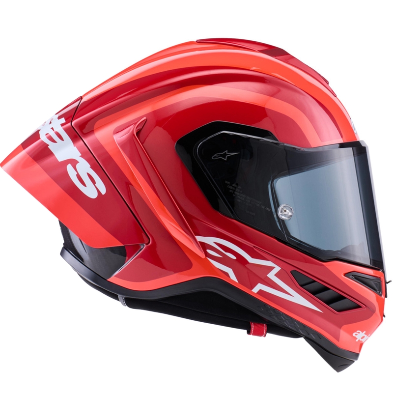 Casco integrale da moto Alpinestars Supertech R10 Arius rosso fluo-rosso-nero-bianco