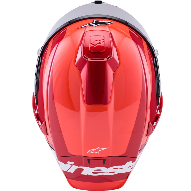 Casco integrale da moto Alpinestars Supertech R10 Arius rosso fluo-rosso-nero-bianco