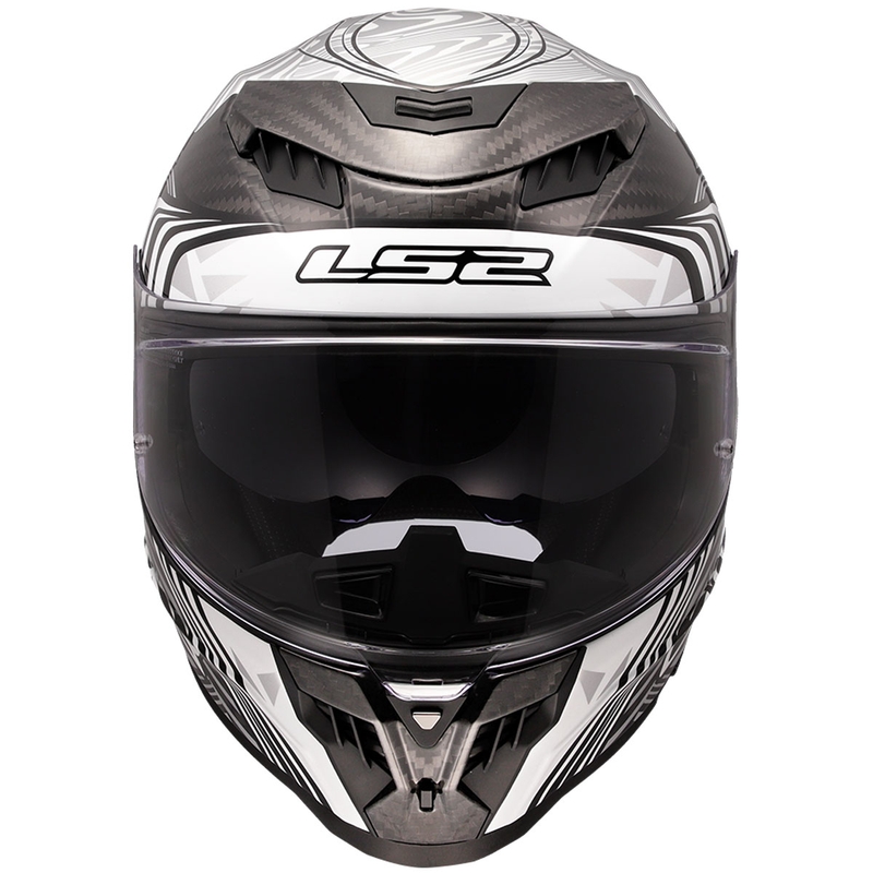 Casco integrale da moto LS2 FF807 Dragon Carbon Enthum, argento lucido