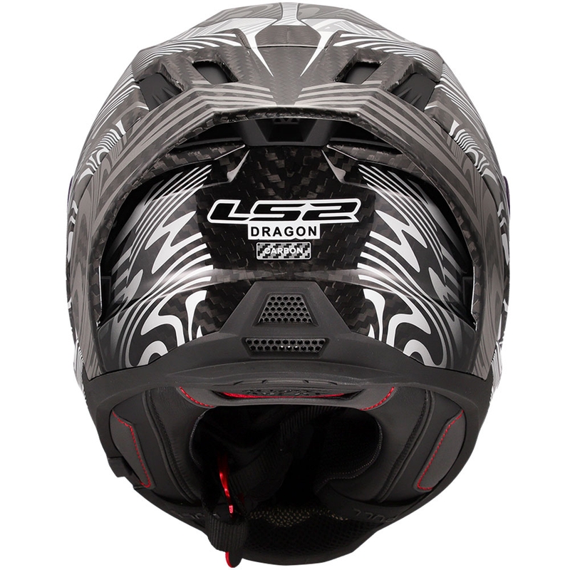Casco integrale da moto LS2 FF807 Dragon Carbon Enthum, argento lucido